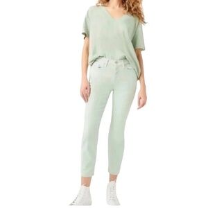 7 FOR ALL MANKIND size 27 green boyfriend jeans with  stretch NWT